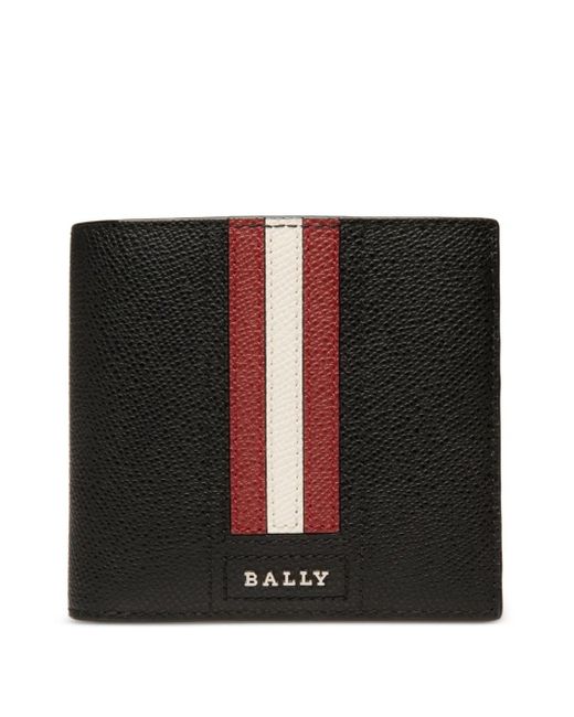 Bally Black Stripe Leather Wallet for men