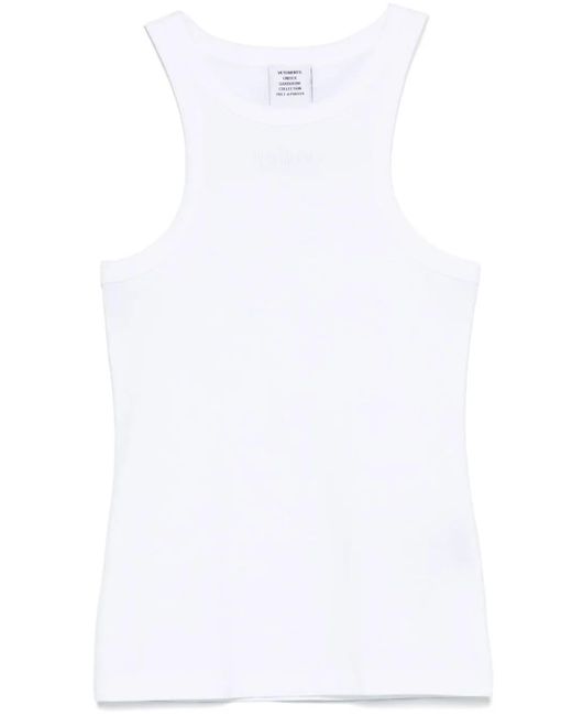 Vetements White Tanktop Mit Logo-Stickerei