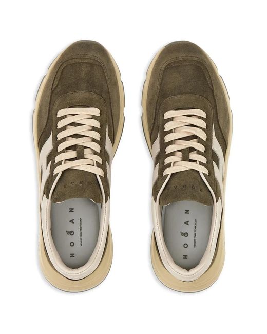 Hogan Brown Hyperlight Logo-Patch Sneakers for men