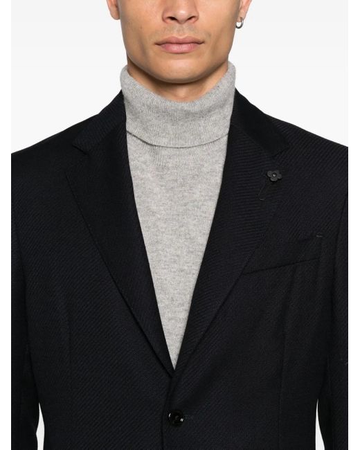 Blazer con bolsillos de parche Lardini de hombre de color Black