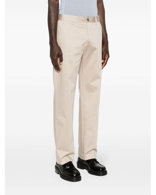 AMI Natural Mid-rise Cotton Chino Trousers for men