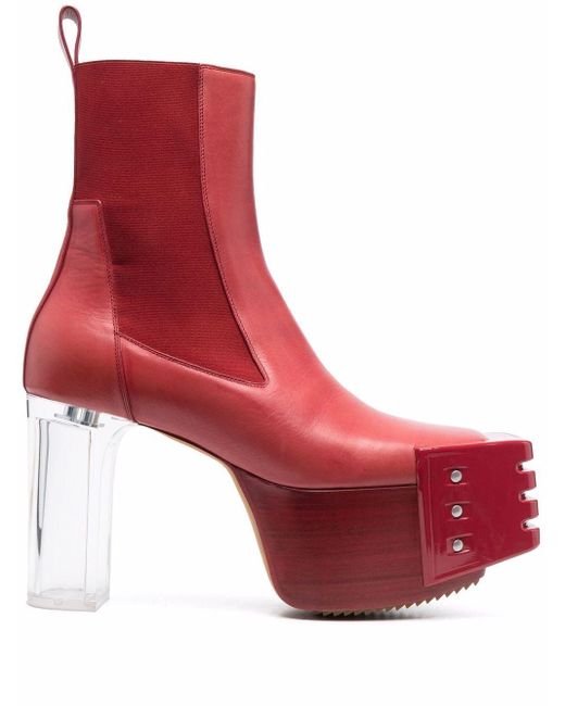 mens red platform boots