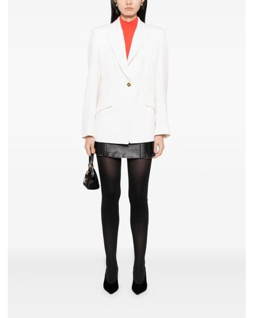 Versace White Wool Single-Breasted Blazer