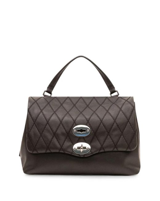 Zanellato Black Postina Trame S Diamond-Quilted Tote Bag