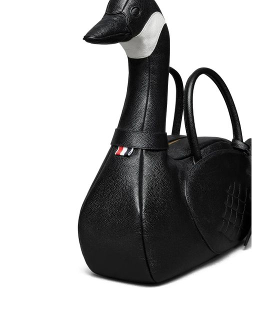 Thom Browne Black Pebbçe Grain Goose Bag