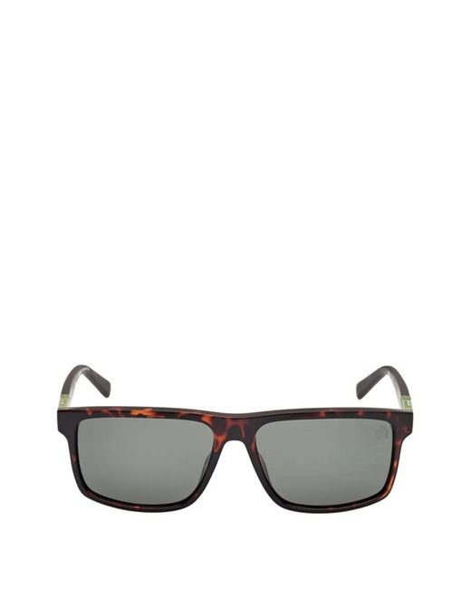 Timberland Gray Tortoiseshell-Effect Rectangle-Frame Sunglasses for men