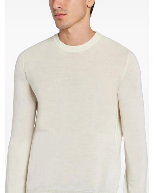 Jil Sander White Crew-Neck Sweater for men