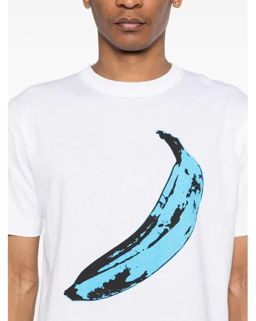 Etudes Studio Blue Banana-Print T-Shirt
