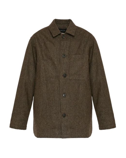 Yves Salomon Green Tweed Shirt Jacket for men