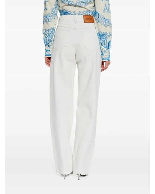 Versace White Medusa-Plaque Jeans