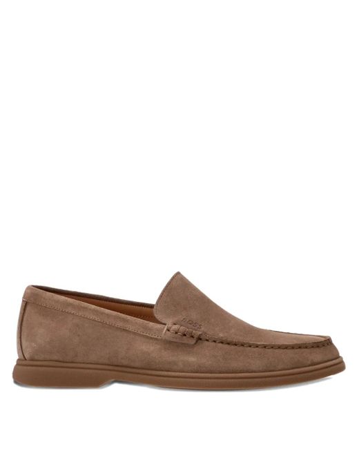 Boss Brown Suede Loafers for men