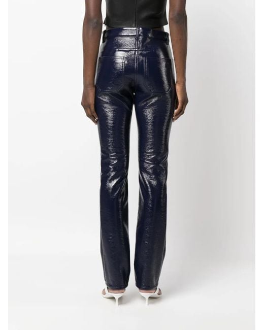 Courreges Blue Straight-Leg Vinyl Trousers