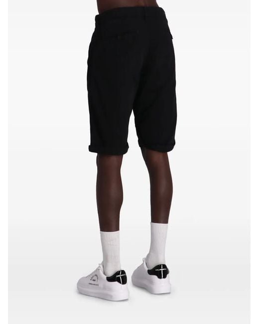 Karl Lagerfeld Black Cotton Chino Shorts for men