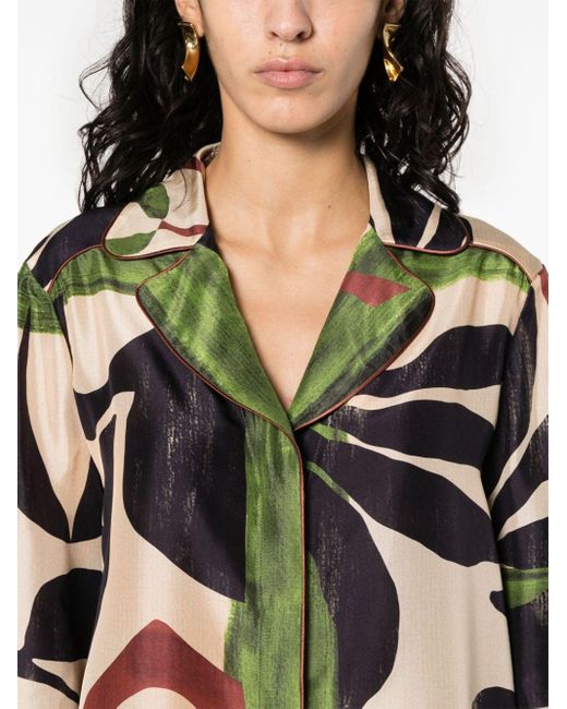 Chemise à imprimé abstrait Alberta Ferretti en coloris Green