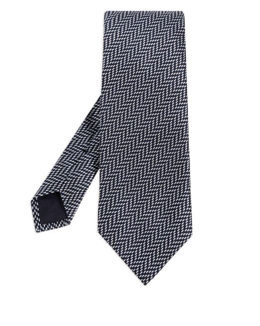 Tom Ford Blue Geometric-Pattern Print Tie for men