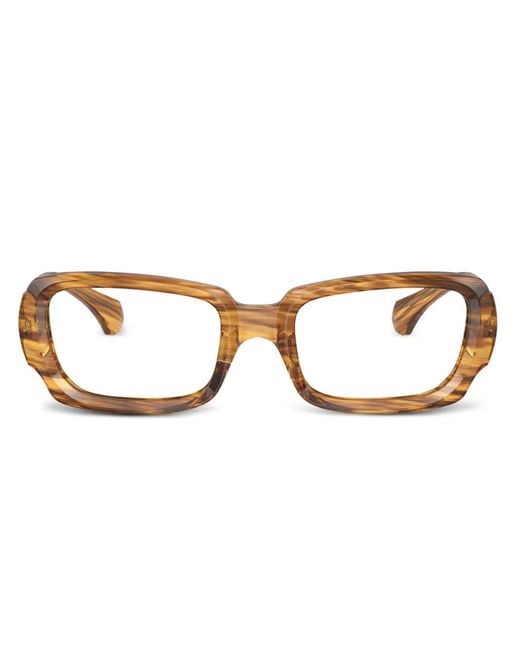Alain Mikli Brown Rectangle-Frame Sunglasses
