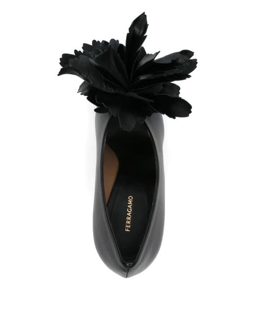 Ferragamo フローラル パンプス Black