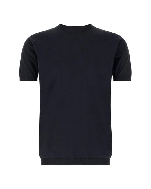 Riviera Black Cuffed Round Neck T-Shirt for men