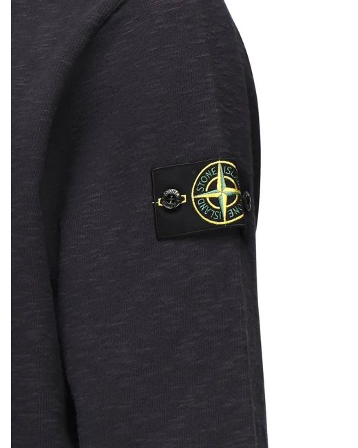 Stone Island Blue Compass Logo-Patch Sweater for men