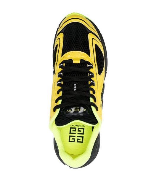 Givenchy Yellow Panelled Low-top Sneakers for men