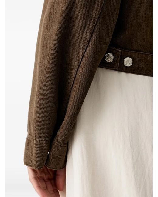 Marc O' Polo Brown Cropped Flap-Pocket Jacket