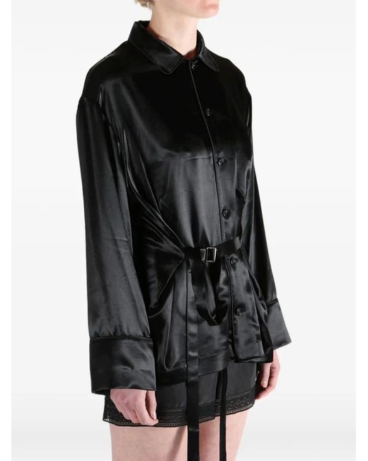 Camisa Coby Con Cinturón Ann Demeulemeester de color Black