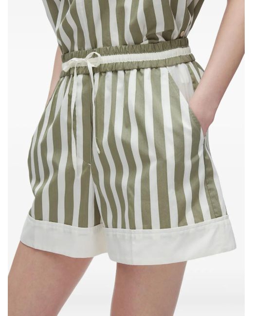 3.1 Phillip Lim White Striped Drawstring Shorts