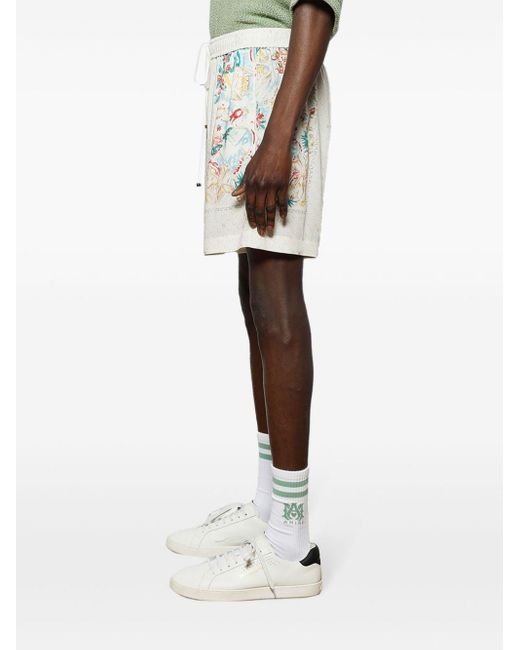 Amiri Gray Mix-print Deck Shorts for men