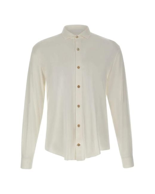 Eleventy White Classic Cotton-Blend Shirt for men