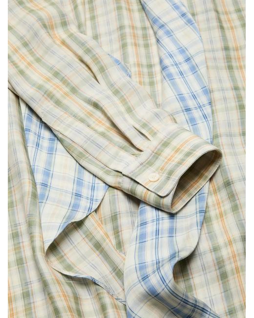 Acne White Plaid Asymmetric Shirt