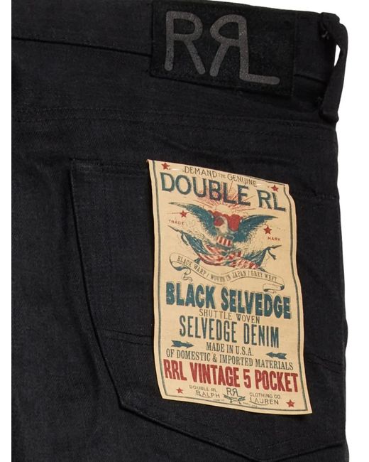 RRL Black Logo-Patch Jeans for men