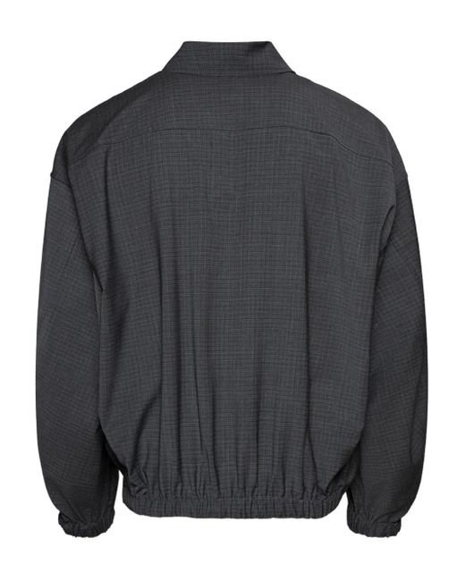 メンズ Alexander Wang Checked Zip-up Bomber Jacket Gray