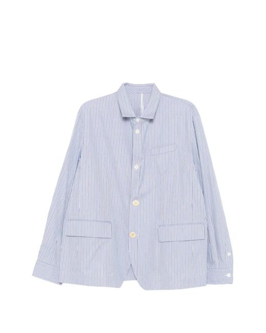 Sacai Purple Striped Poplin Shirt Jacket for men