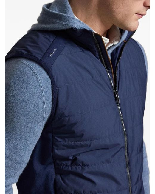 Ralph Lauren Blue Woven Zip Vest for men