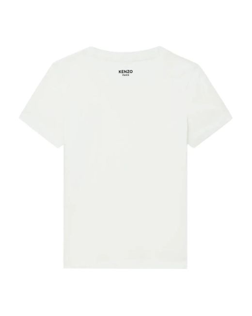 KENZO White Flower Appliqué T-Shirt