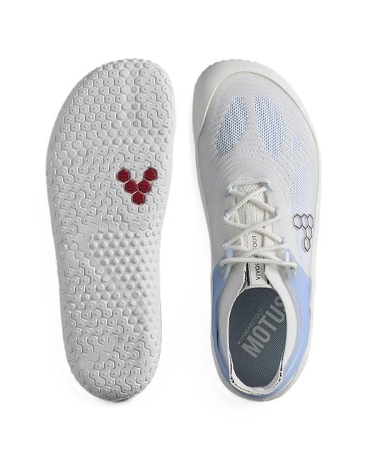 Vivobarefoot White Motus Strength Ii Mesh-Panel Lace-Up Sneakers