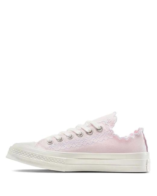 Converse Pink Chuck 70 Embroidered Scalloped-Edge Sneakers