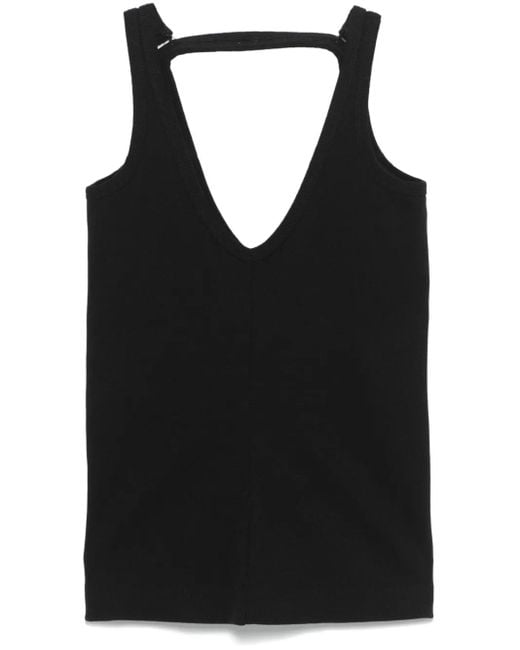 MM6 by Maison Margiela Black Strap-Detail Tank Top