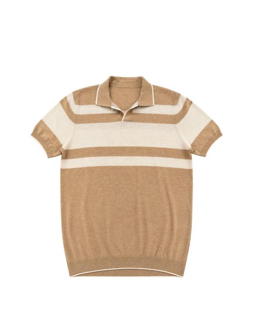 Heritage Natural Striped Short-Sleeve Polo Shirt for men