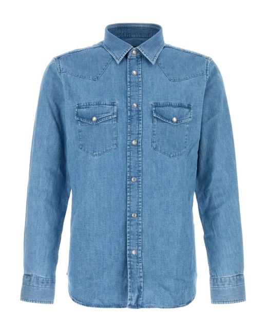 Tom Ford Denim Overhemd in het Blue voor heren