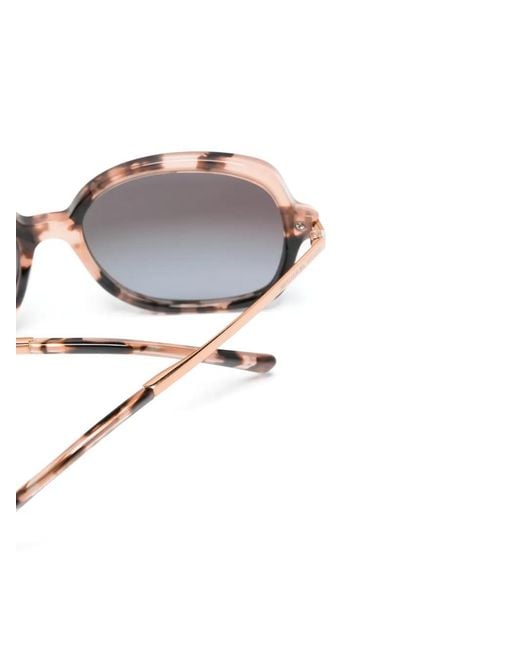Michael Kors Pink Tortoiseshell-Effect Square-Frame Sunglasses