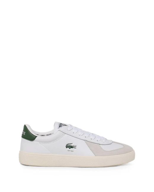 Lacoste White Baseshot Pro Logo-Detail Sneakers