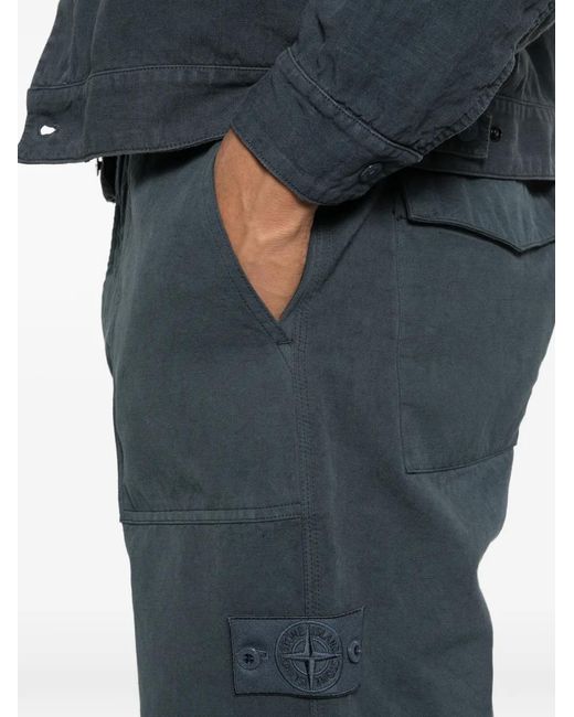 Stone Island Gray Cotton Cargo Pants for men