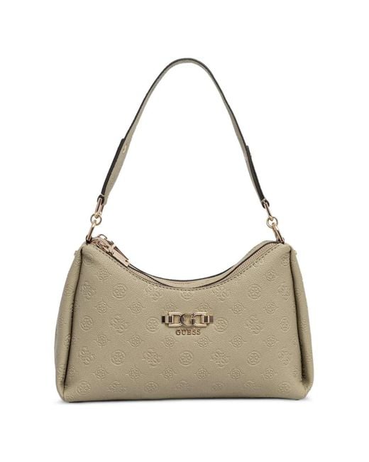 Guess Natural Anise Logo-Embossed Tote Bag