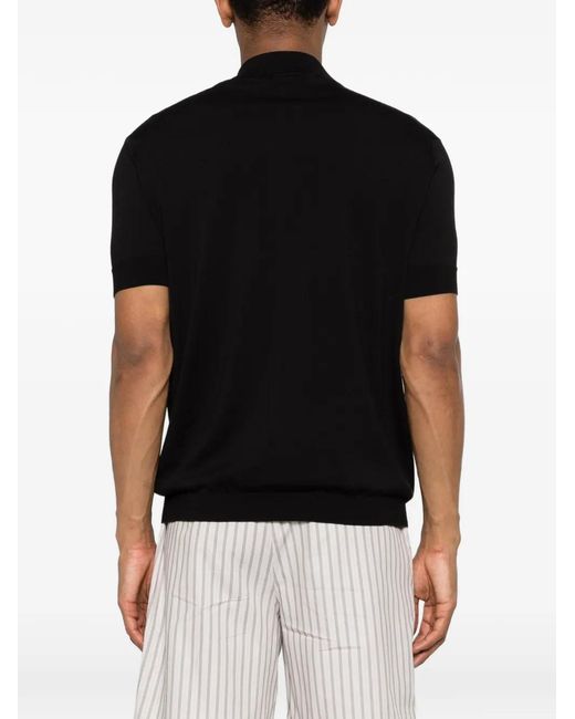 Grayed Black Short-Sleeve Polo Shirt for men