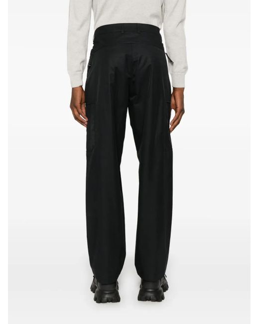 Moncler Black Logo-Patch Cargo Trousers for men
