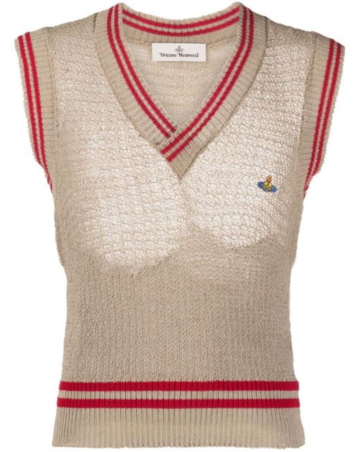 Vivienne Westwood Pink Knitted Semi-sheer Tank Top for men