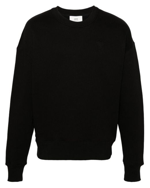 AMI Black Ami De Coeur-embossed Sweatshirt