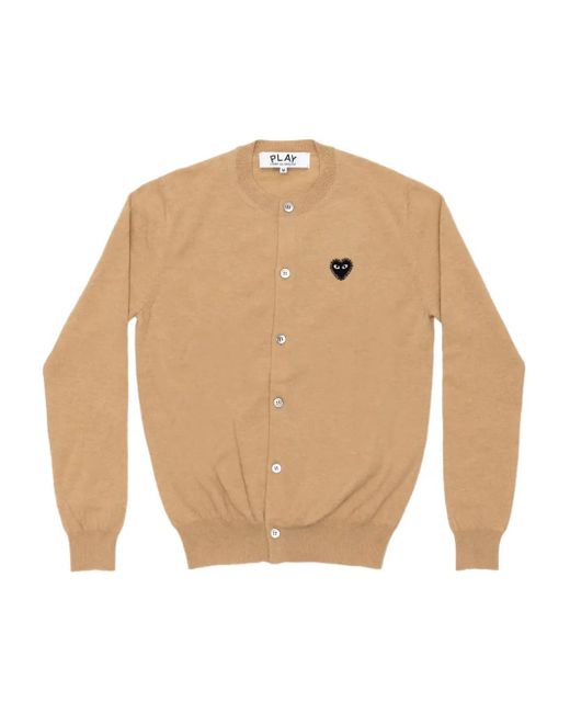 COMME DES GARÇONS PLAY White Heart-Embellished Cardigan