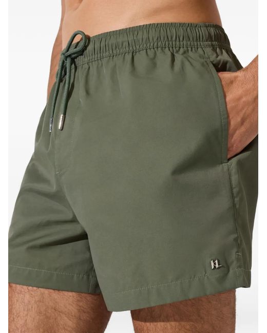 Karl Lagerfeld Green Logo-Detail Swim Shorts for men